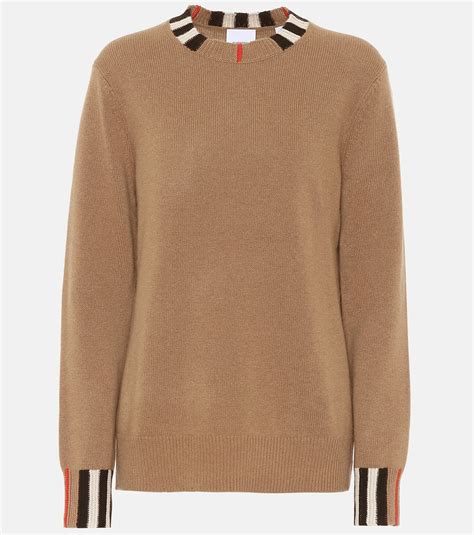 burberry cashmere crewneck sweater|Burberry icon stripe cashmere sweater.